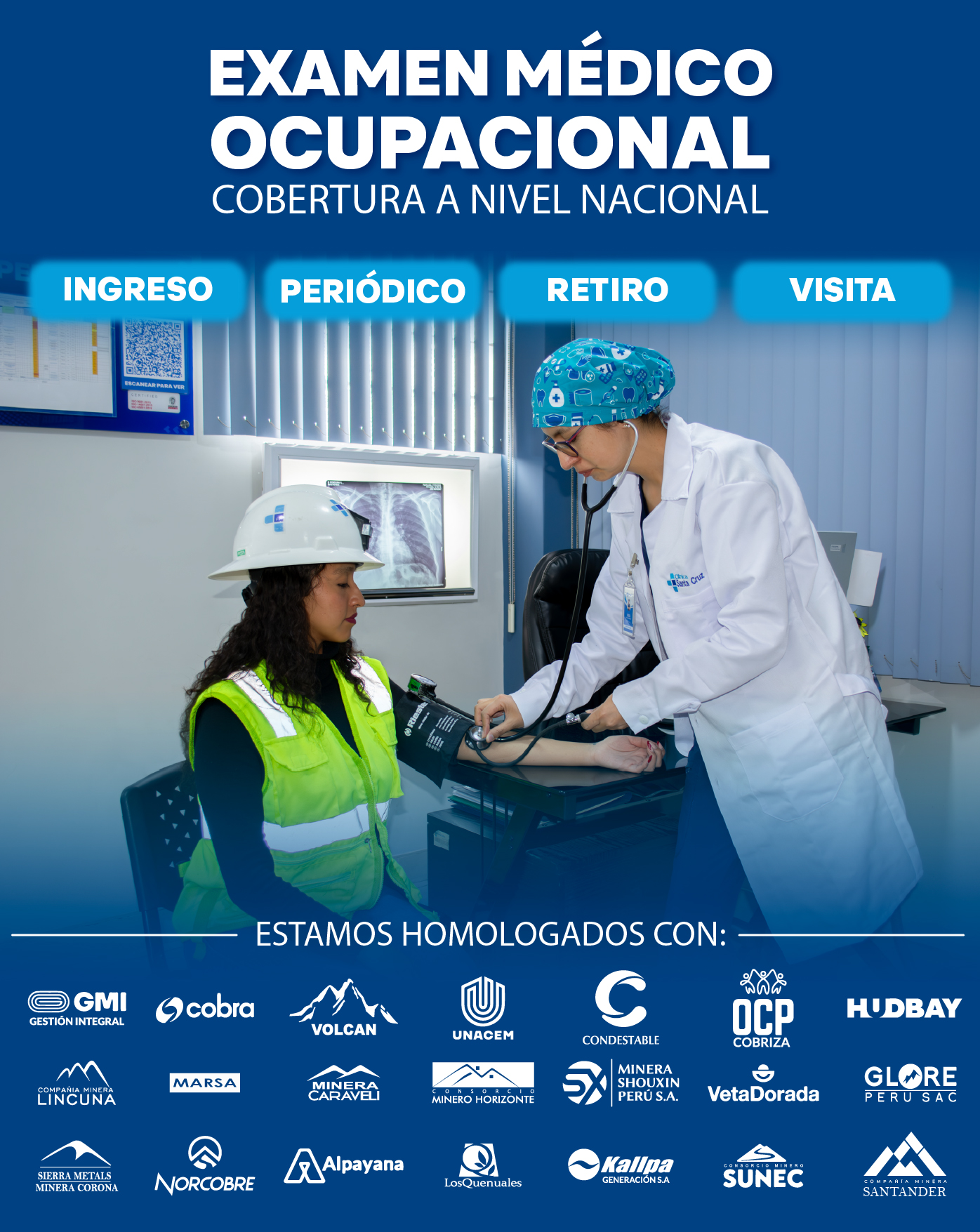 Examen medico ocupacional, atenci&oacute;n a nivel nacional con especialista certificados.